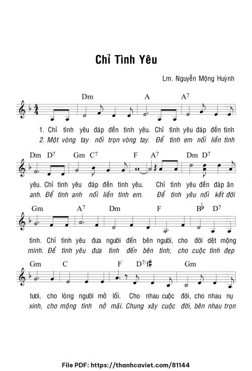 Chỉ tình yêu - Lm. Nguyễn Mộng Huỳnh - trang 1