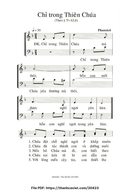 Chỉ trong Thiên Chúa - Phanxicô - trang 1