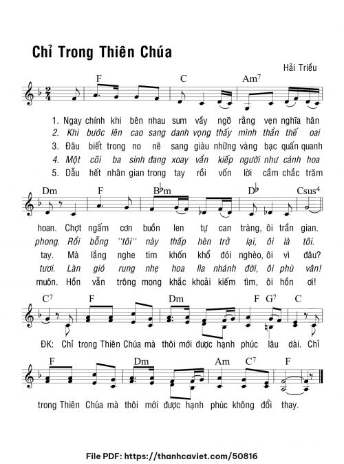 Chỉ trong Thiên Chúa - Hải Triều - trang 1
