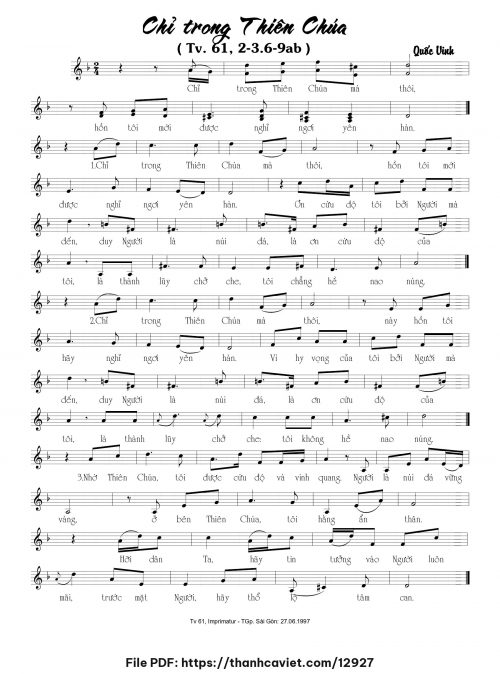 Chỉ trong Thiên Chúa - Quốc Vinh - trang 1