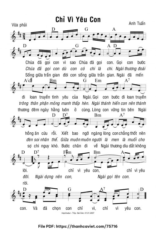 Chỉ vì yêu con - Anh Tuấn - trang 1