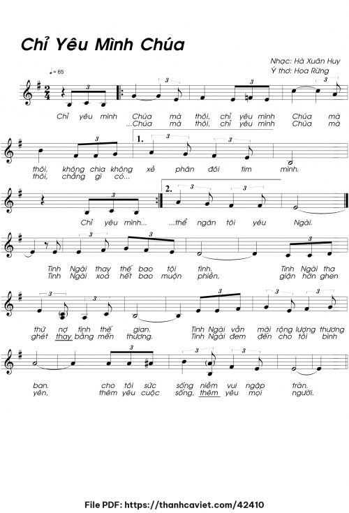 Chỉ yêu mình Chúa - Hà Xuân Huy - trang 1