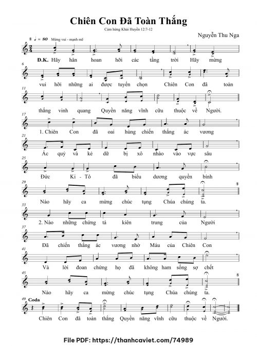 Chiên Con đã toàn thắng - Nguyễn Thu Nga - trang 1