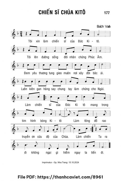 Chiến sĩ Chúa Kitô - Lm. Bạch Vân - trang 1