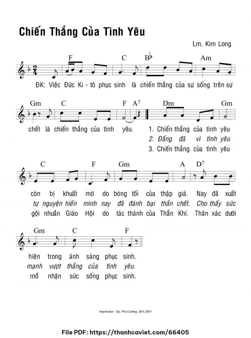 Chiến thắng của tình yêu - Lm. Kim Long - trang 1