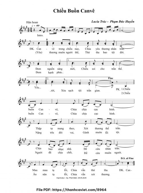 Chiều buồn Canvê - Phạm Đức Huyến - Lucia Trúc - trang 1