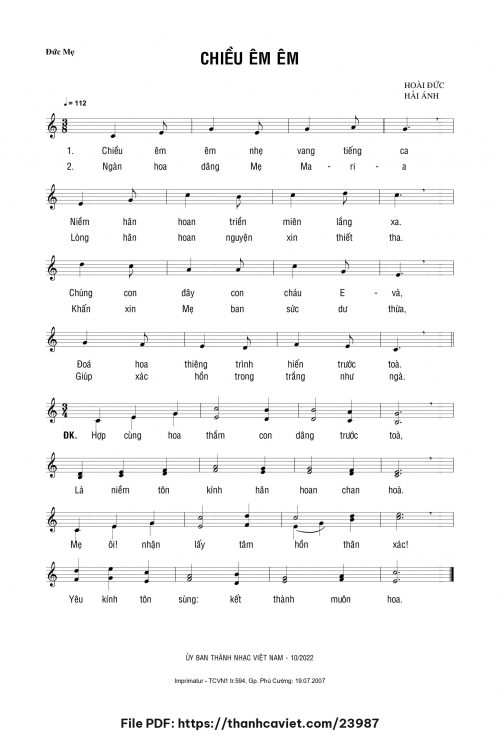 Chiều êm êm - Lm. Hoài Đức - Hải Ánh - trang 1