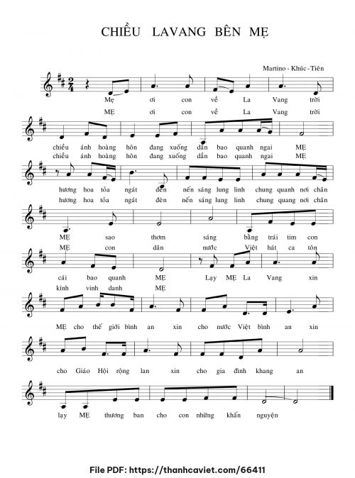 Chiều Lavang bên Mẹ - Martino Khúc Tiên - trang 1