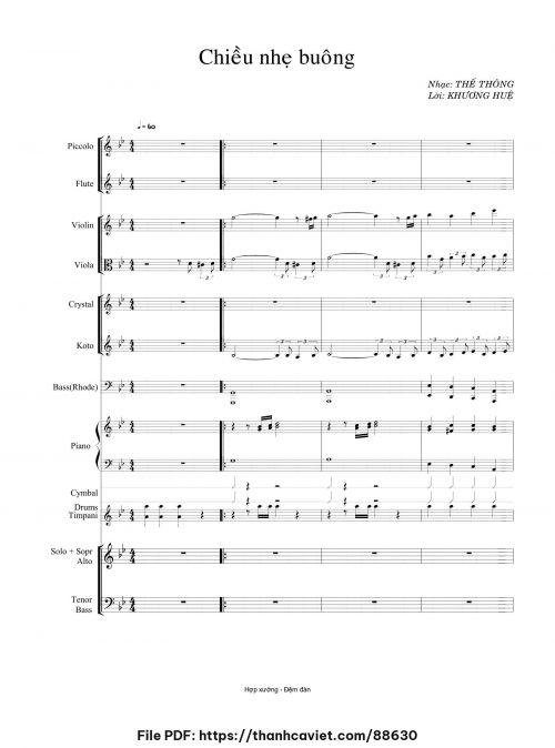 Chiều nhẹ buông - Thế Thông - Khương Huệ - trang 1