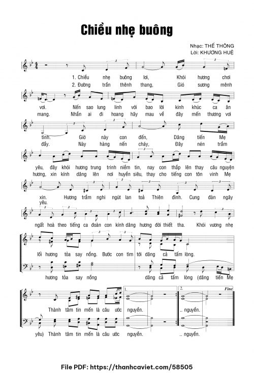 Chiều nhẹ buông - Thế Thông - Khương Huệ - trang 1