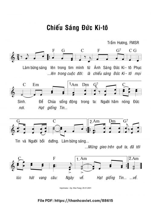 Chiếu sáng Đức Kitô - Sr. Trầm Hương - trang 1