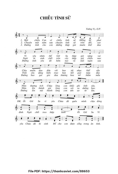 Chiều tình sử - Sr. Tường Vy, OP - trang 1