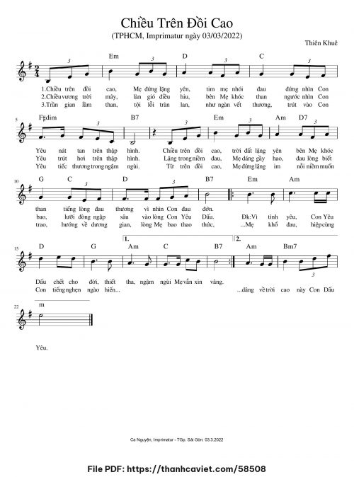 Chiều trên đồi cao - Thiên Khuê - trang 1