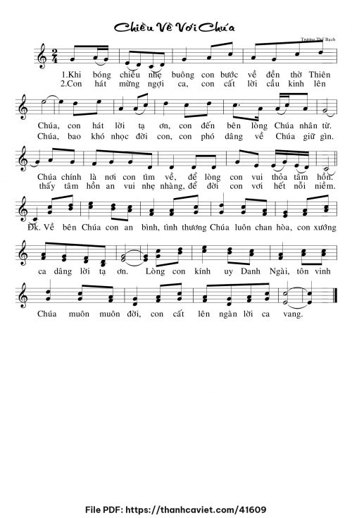 Chiều về với Chúa - Trương Thế Bạch - trang 1
