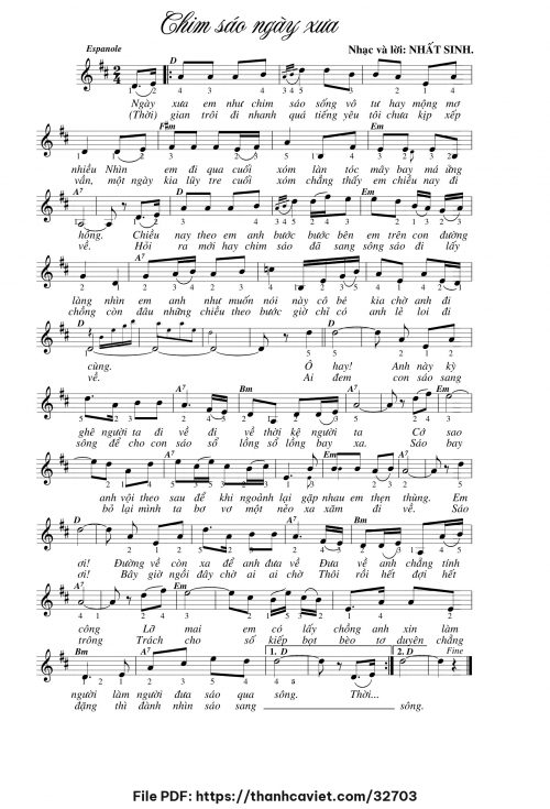 Chim Sáo ngày xưa - Nhất Sinh - trang 1