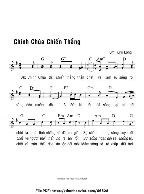 Chính Chúa chiến thắng - Lm. Kim Long - trang 1
