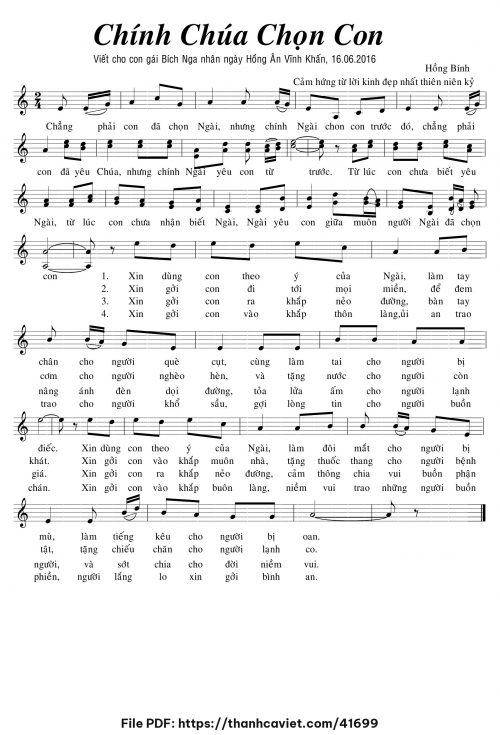 Chính Chúa chọn con - Hồng Bính - trang 1