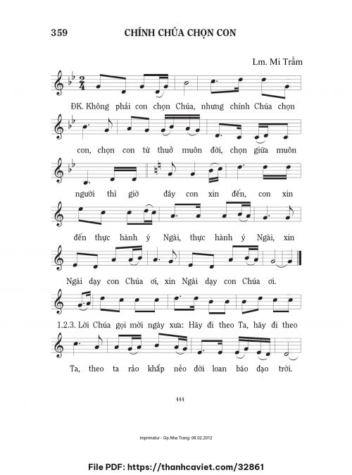 Chính Chúa chọn con - Lm. Mi Trầm - trang 1
