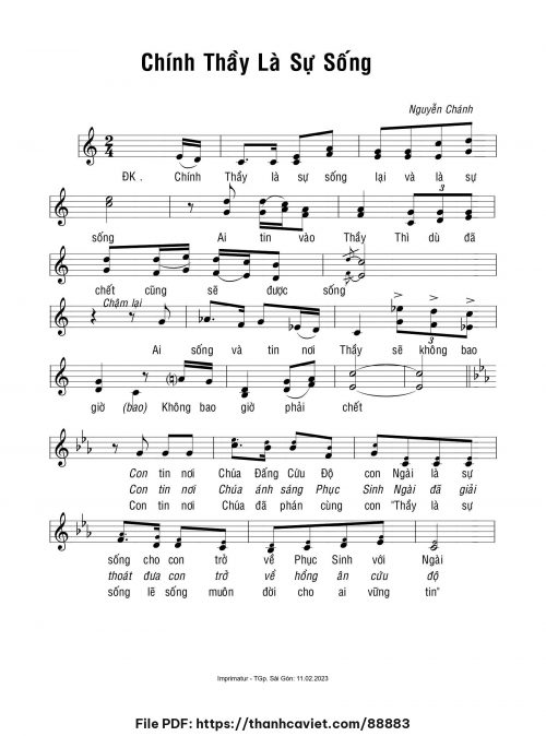 Chính Thầy là sự sống - Nguyễn Chánh - trang 1