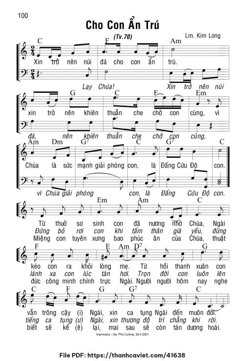 Cho con ẩn trú - Lm. Kim Long - trang 1