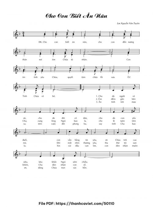 Cho con biết ăn năn - Lm. Nguyễn Văn Tuyên - trang 1