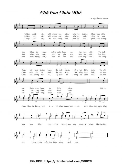 Chờ con Chúa nhé - Lm. Nguyễn Văn Tuyên - trang 1