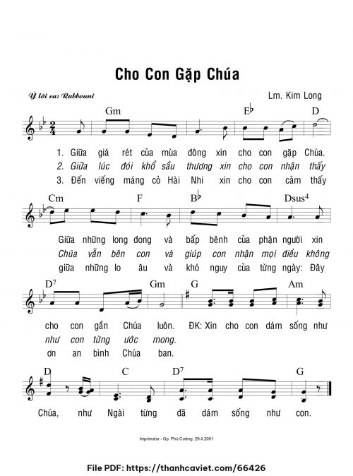 Cho con gặp Chúa - Lm. Kim Long - trang 1