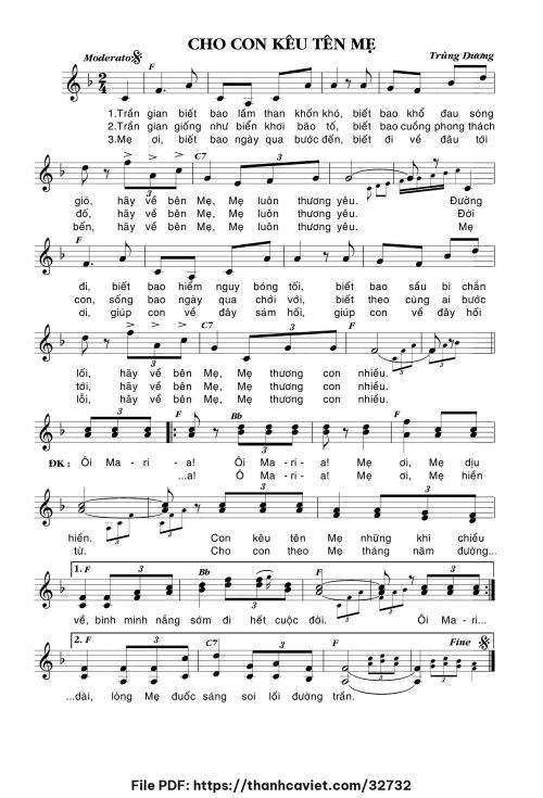 Cho con kêu tên Mẹ - Trùng Dương - trang 1