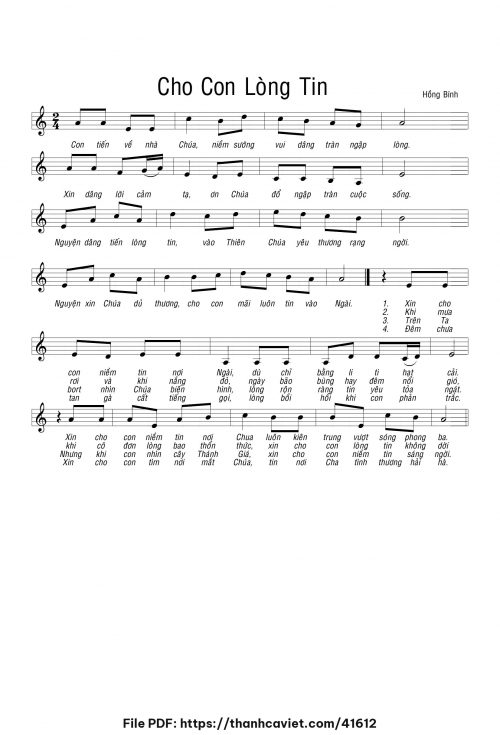 Cho con lòng tin - Hồng Bính - trang 1