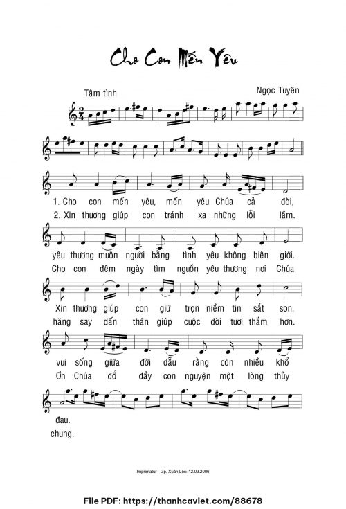 Cho con mến yêu - Ngọc Tuyên - trang 1
