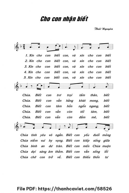 Cho con nhận biết - Lm. Thái Nguyên - trang 1