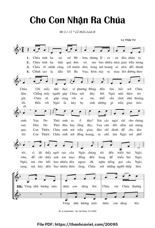 Cho con nhận ra Chúa - Lm. La Thập Tự - trang 1