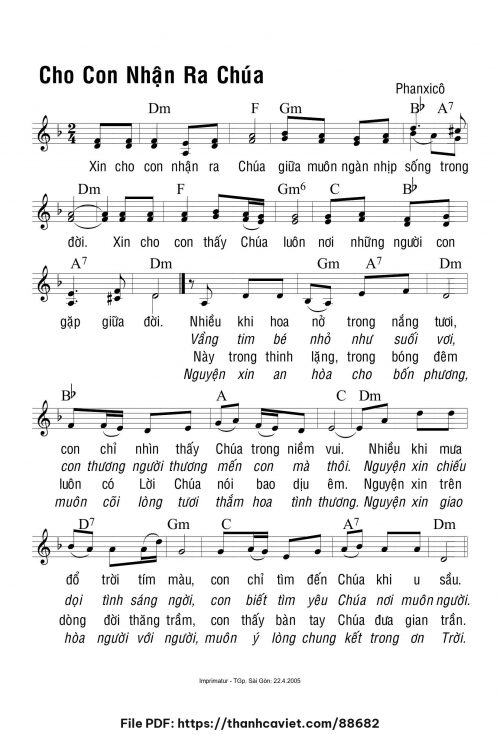 Cho con nhận ra Chúa - Phanxicô - trang 1