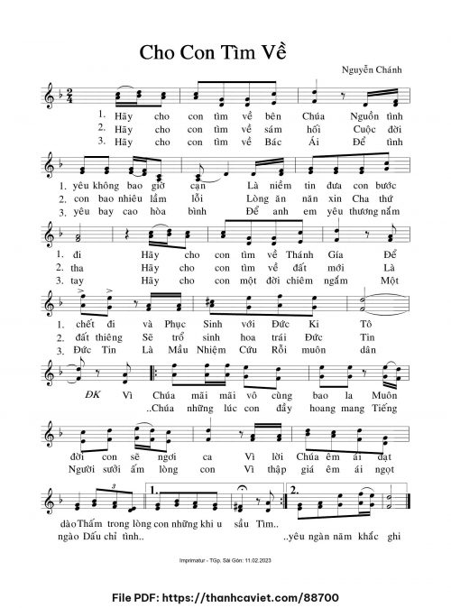 Cho con tìm về - Nguyễn Chánh - trang 1