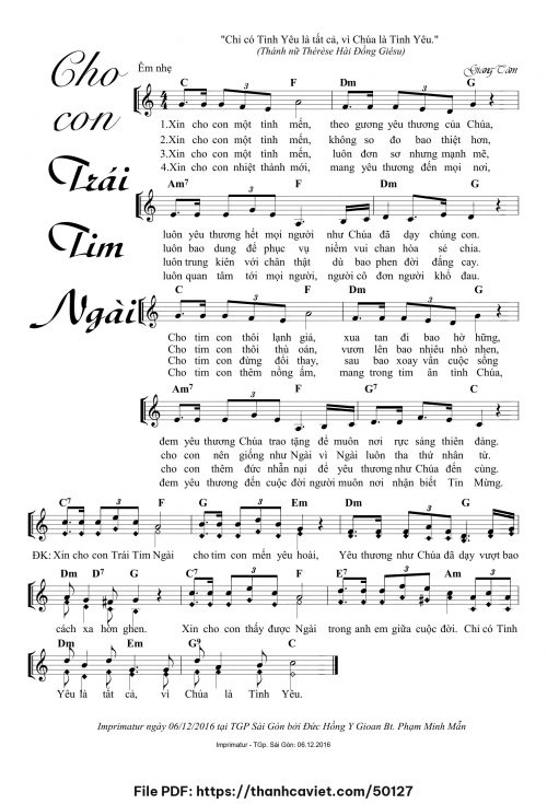 Cho con trái tim Ngài - Lm. Giang Tâm - trang 1
