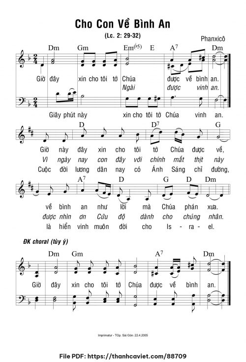 Cho con về bình an - Phanxicô - trang 1