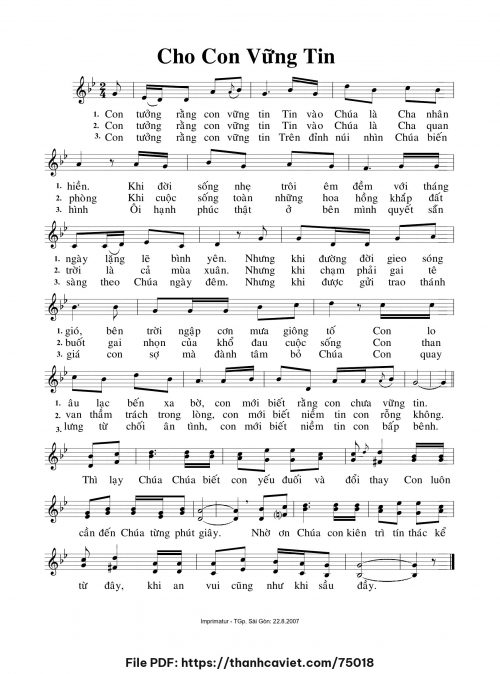 Cho con vững tin - Lm. Nguyễn Duy - trang 1