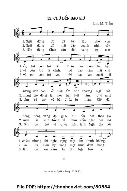Cho đến bao giờ - Lm. Mi Trầm - trang 1
