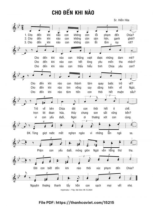 Cho đến khi nào - Sr. Hiền Hòa - trang 1