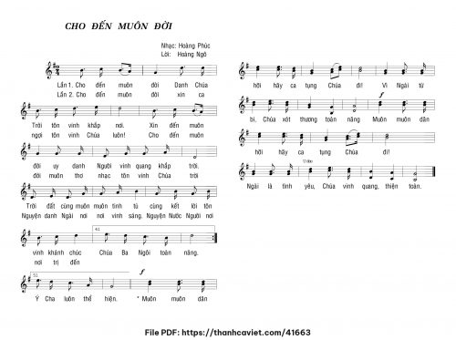 Cho đến muôn đời - Lm. Hoàng Phúc - Hoàng Ngô - trang 1