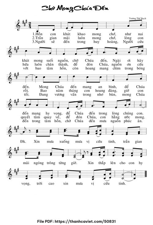 Chờ mong Chúa đến - Trương Thế Bạch - trang 1