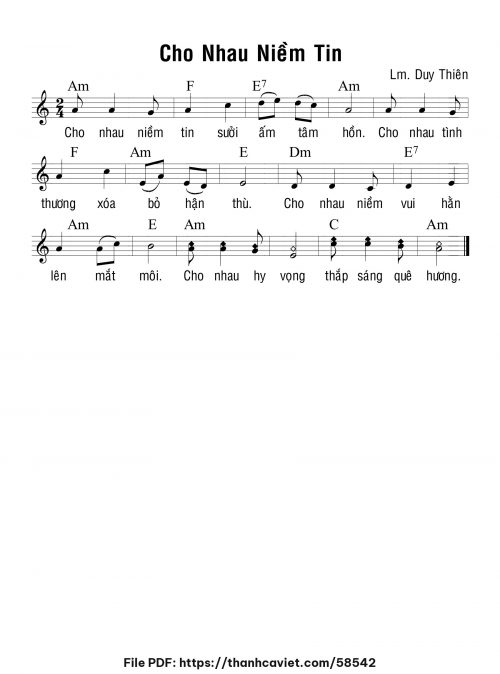 Cho nhau niềm tin - Lm. Duy Thiên - trang 1