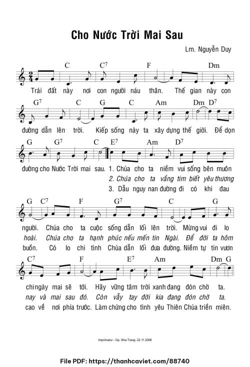 Cho Nước Trời mai sau - Lm. Nguyễn Duy - trang 1