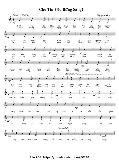 Cho tin yêu bừng sáng - Nguyên Kha - trang 1