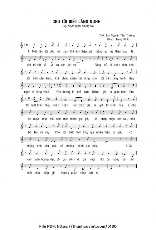 Cho tôi biết lắng nghe - Lm. Trọng Khẩn - trang 1