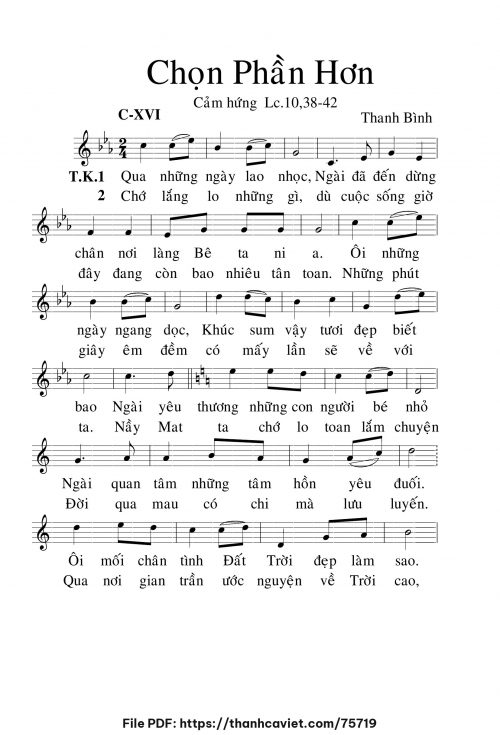 Chọn phần hơn - Lm. Thanh Bình - trang 1