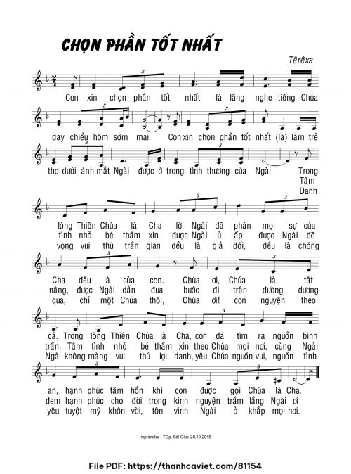 Chọn phần tốt nhất - Sr. Têrêsa - trang 1