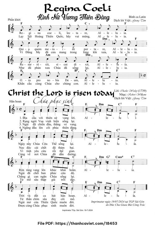 Christ The Lord is risen today – Chúa Phục Sinh - Lm. Giang Tâm - trang 1