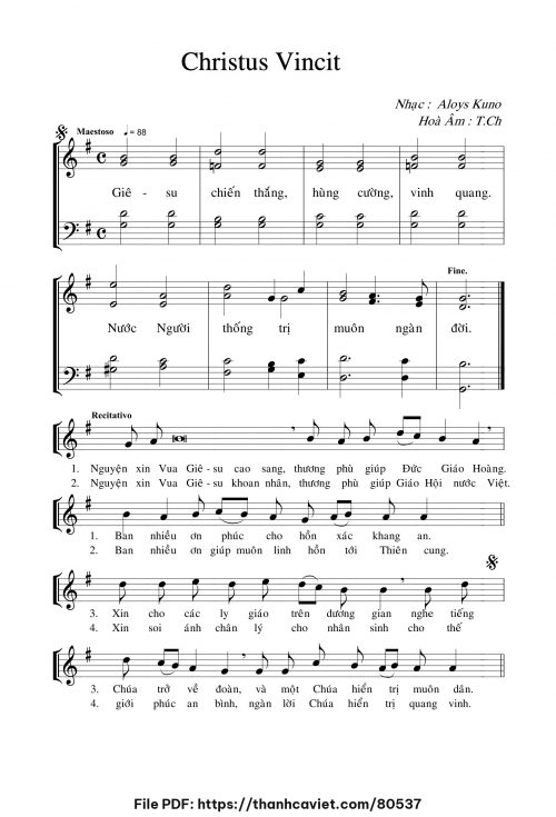 Christus Vincit - Aloys Kuno - T.CH - trang 1