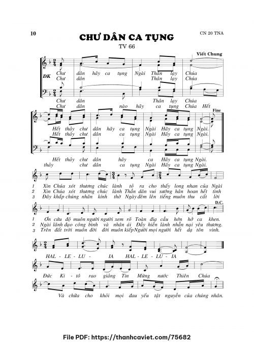 Chư dân ca tụng - Viết Chung - trang 1